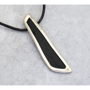 18 inch Vintage Goth Abstract Warrior Asexual Silver Tone Pendant Necklace - CO1
